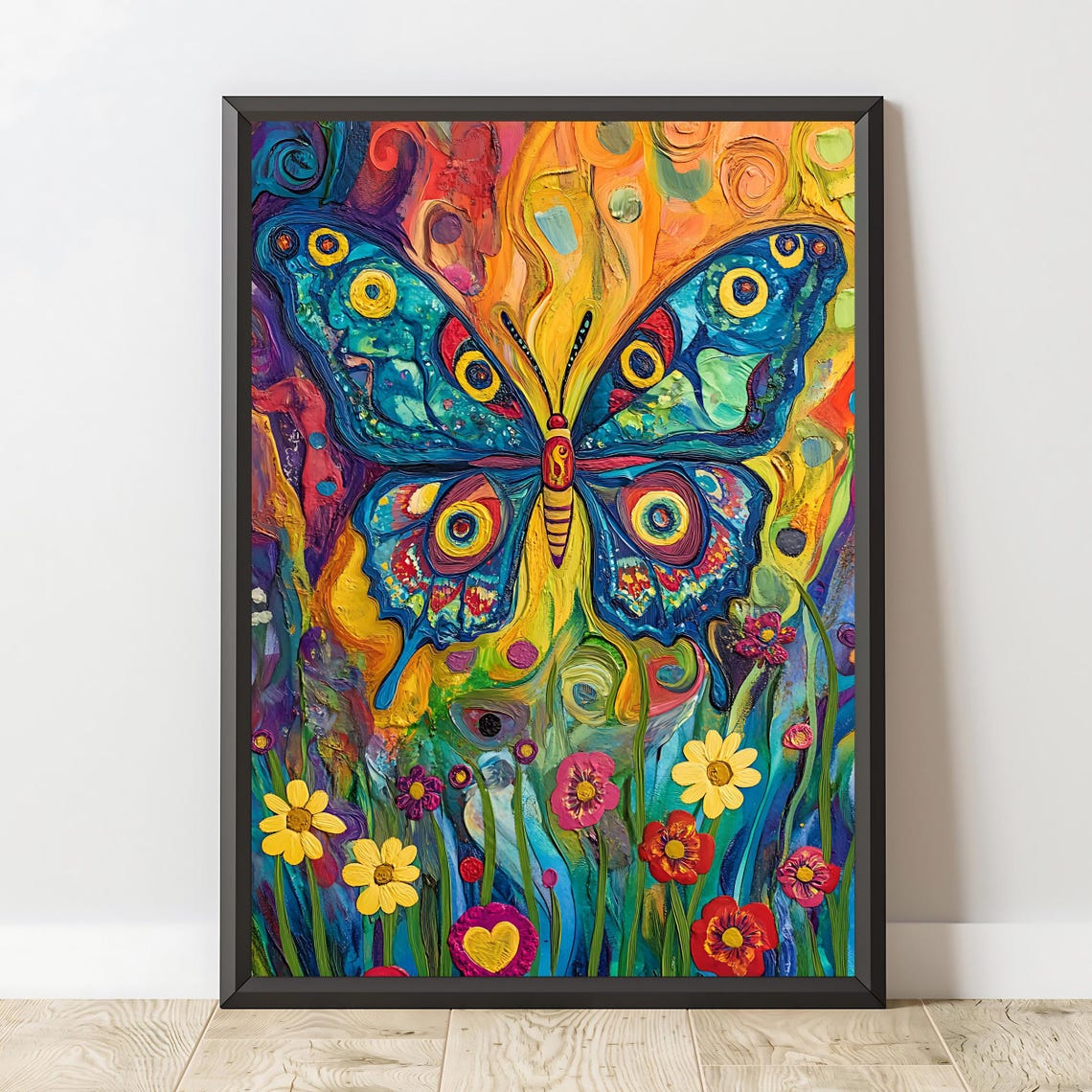 Colorful Butterfly Art Vibrant Wall Decor Floral Print Modern Nature Art Instant - Image 2