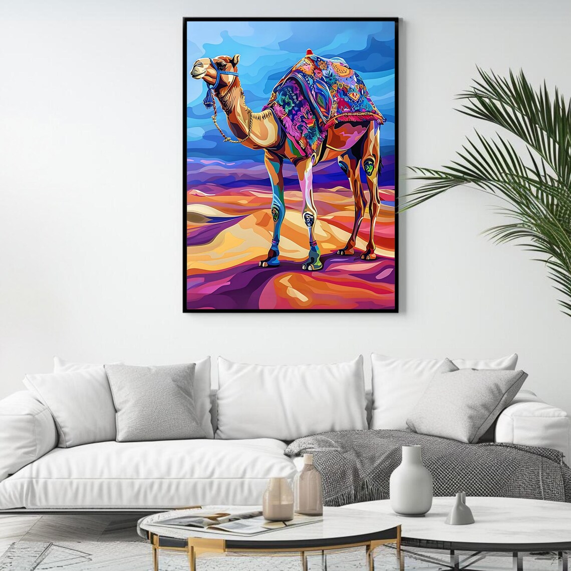 Colorful Camel Artwork, Desert Boho Travel Decor - Image 4
