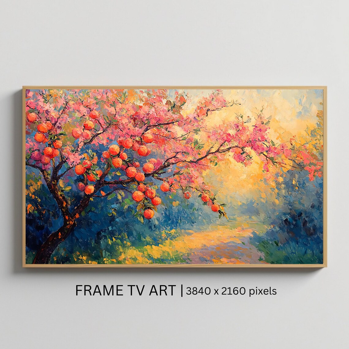 Blossoming Fruit Tree Art Frame Tv Roku Screensaver Vibrant Nature Painting
