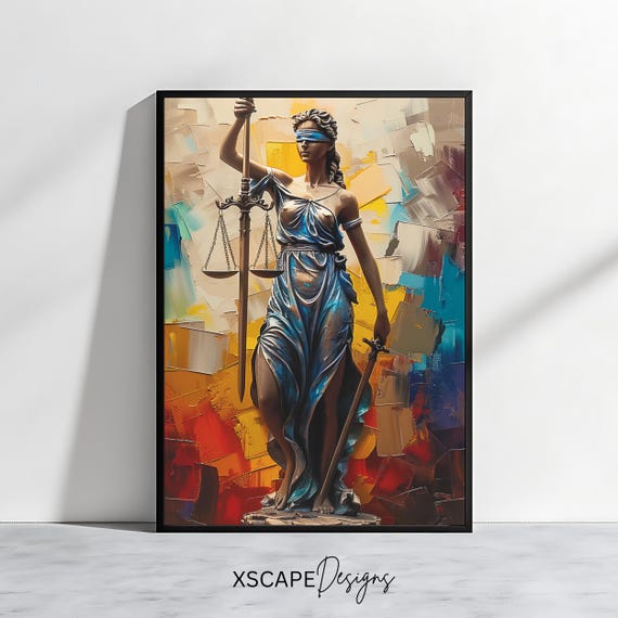 Abstract Lady Justice Art Print, Legal Decor