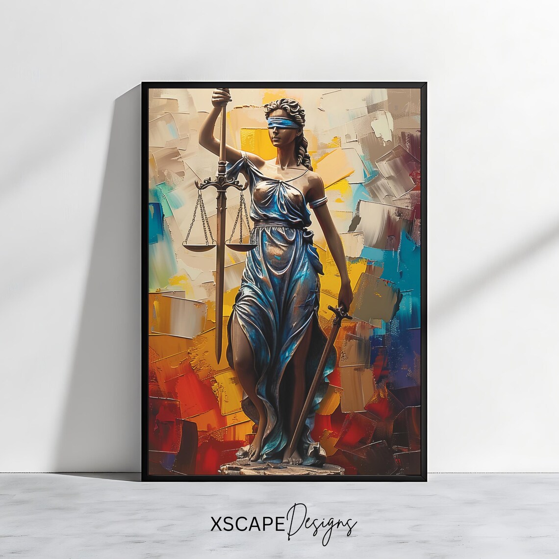 Abstract Lady Justice Art Print, Legal Decor
