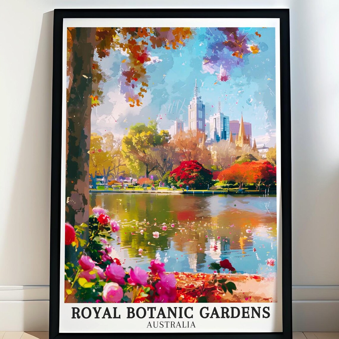 Royal Botanic Gardens Melbourne Ornamental Lake Travel Poster