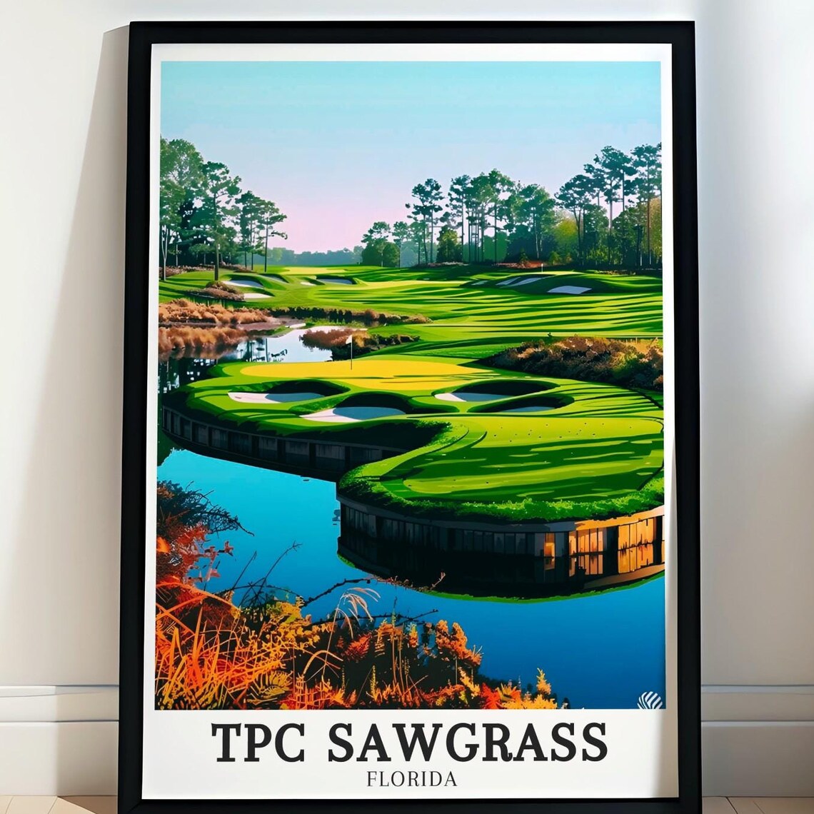 TPC Sawgrass 17th Hole Travel Poster, Ponte Vedra Beach