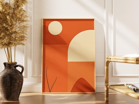 Terracotta Abstract Print Boho Scandinavian Wall Art