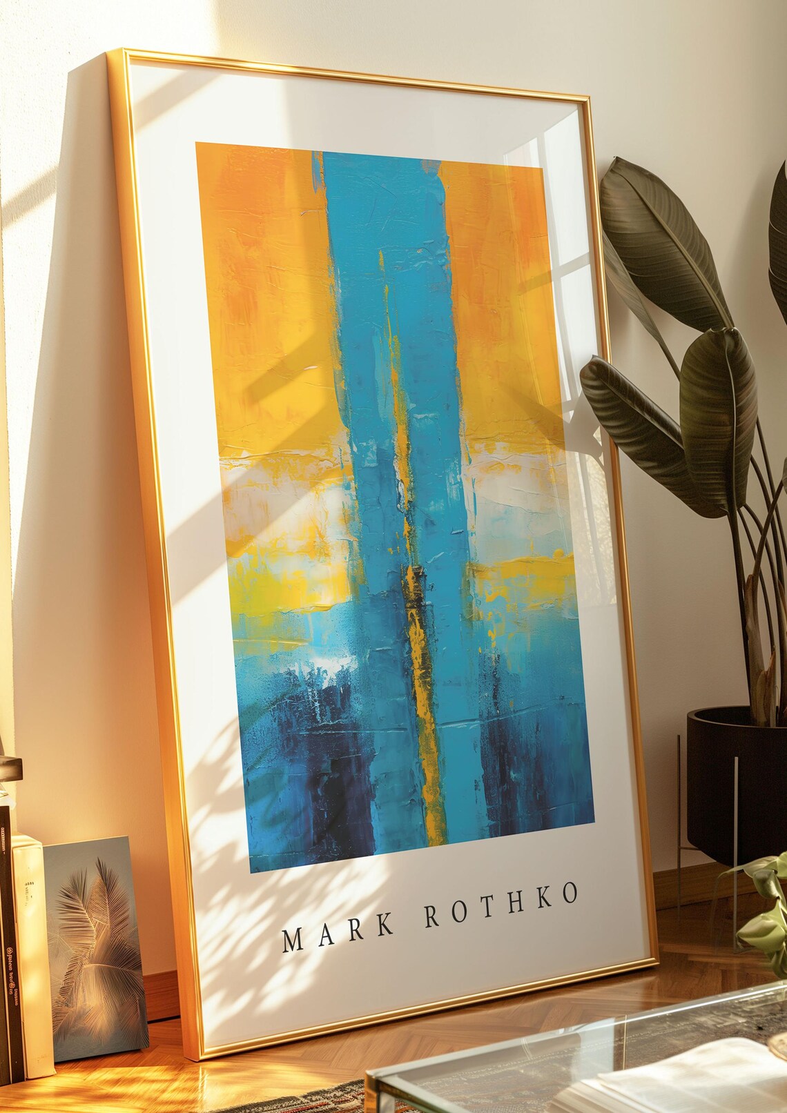 Mark Rothko Abstract Sky Blue Poster, Contemporary Print - Image 3
