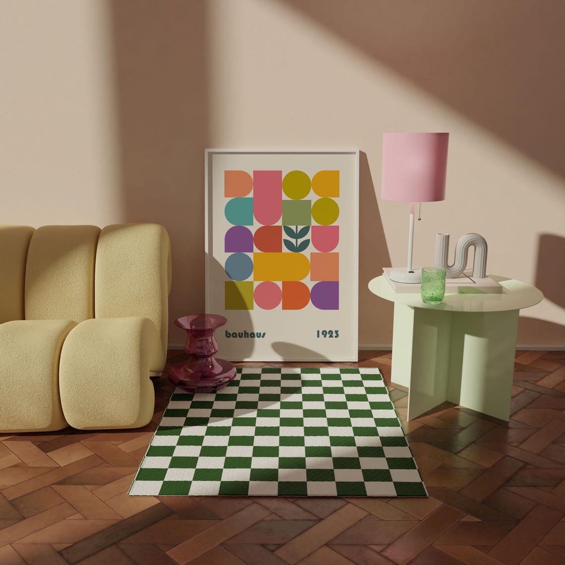 Bauhaus 1923 Colorful Geometric Floral Grid Modern Exhibition Poster - Image 2