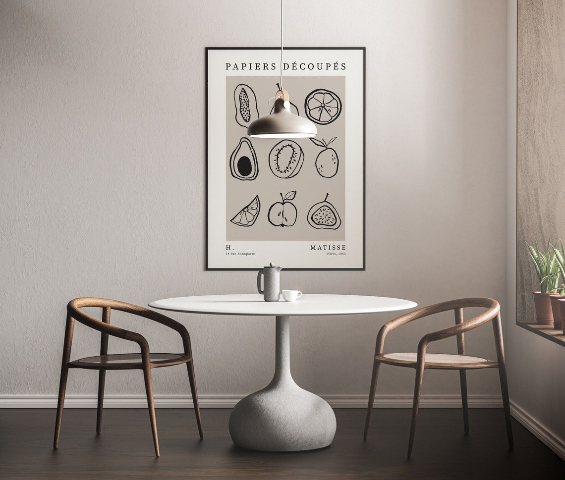 Papiers Decoupes Matisse Fruit Line Art Exhibition Poster Paris 1953 - Image 5