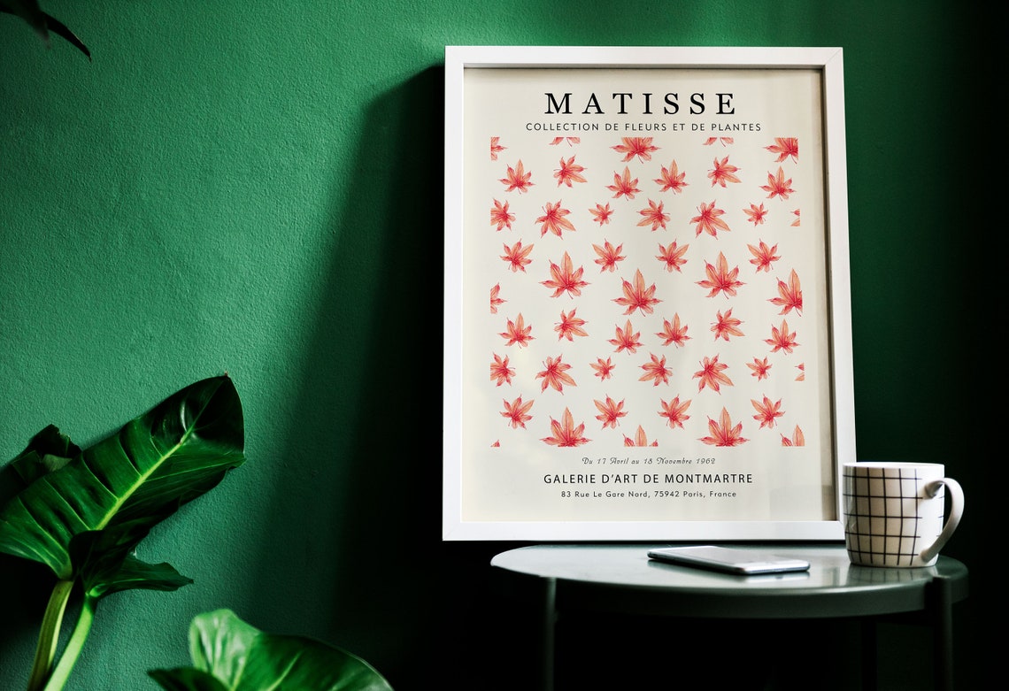 Matisse Red Maple Leaf Botanical Pattern French Gallery Art Print - Image 3