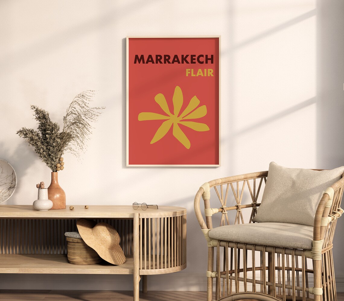 Marrakech Travel Poster, Morocco Eclectic Decor - Image 5