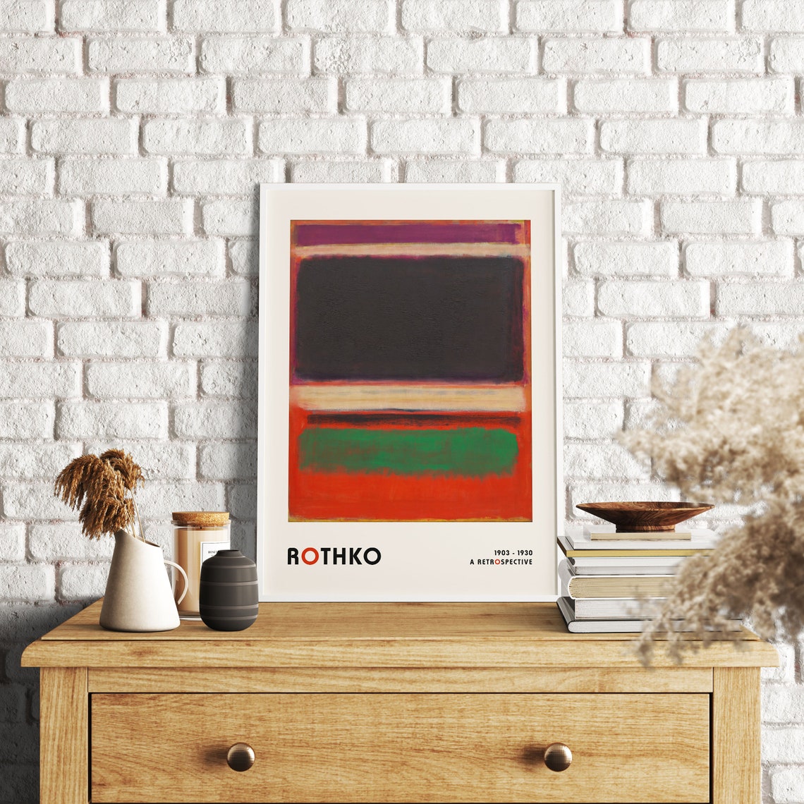 Mark Rothko Black Red Green Color Field Retrospective Art Poster - Image 3