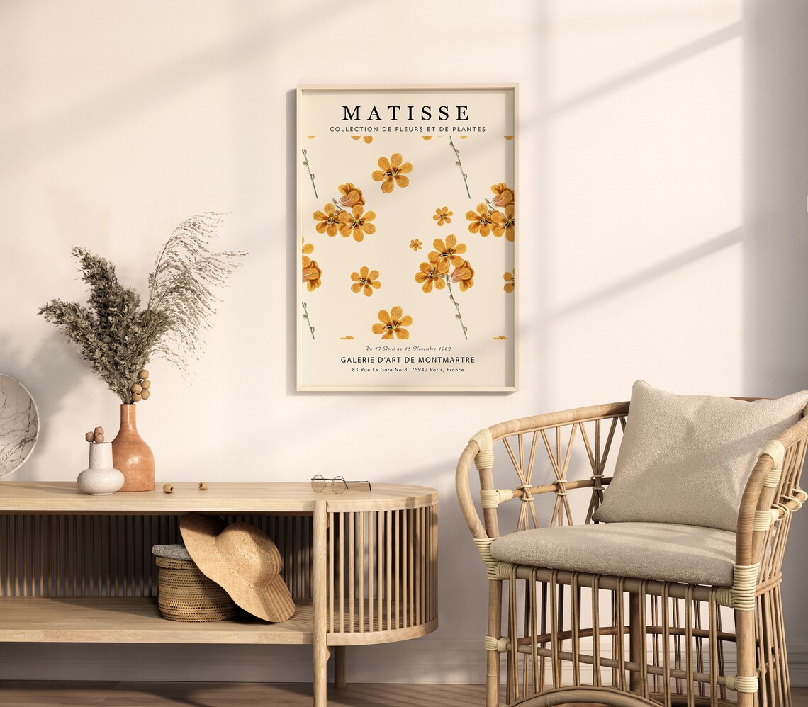 Matisse Golden Yellow Blossom Branch Floral Gallery Art Print - Image 4
