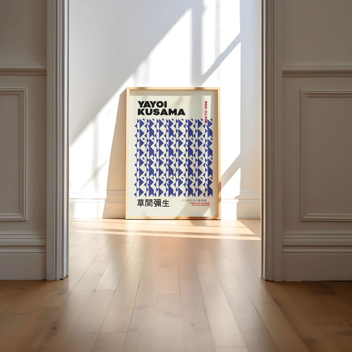 Yayoi Kusama Tokyo 1998 Deep Blue Triangle Pattern Exhibition Poster - Image 4