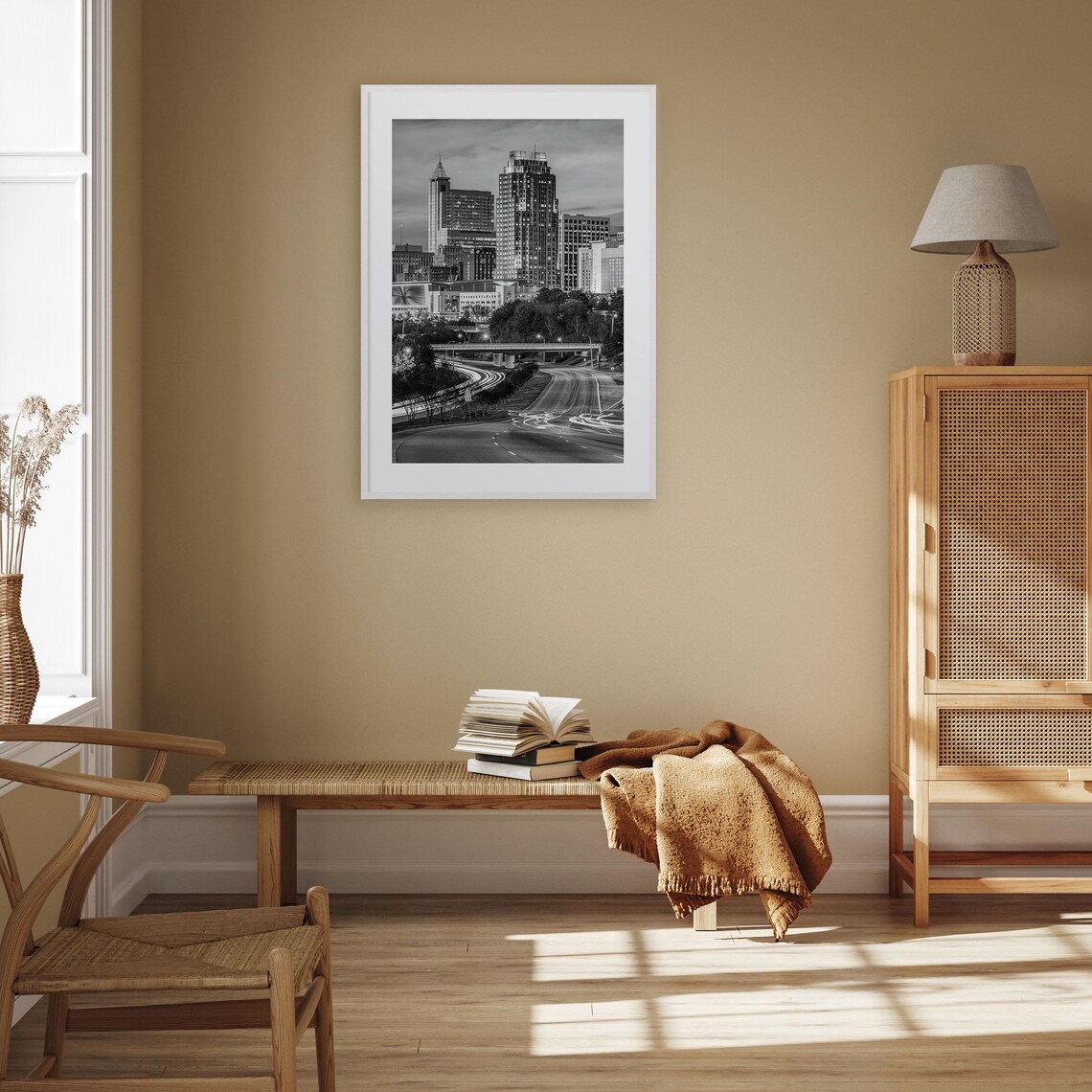 Raleigh Black And White Travel Poster Print - Image 3