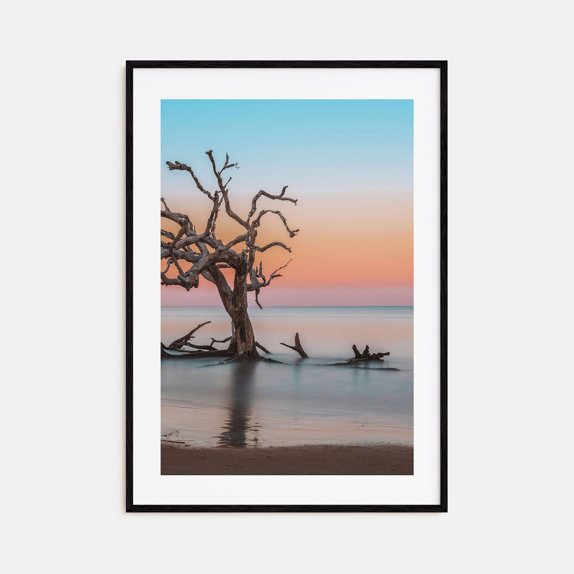 Jekyll Island Georgia Driftwood Beach Sunset Silhouette Poster