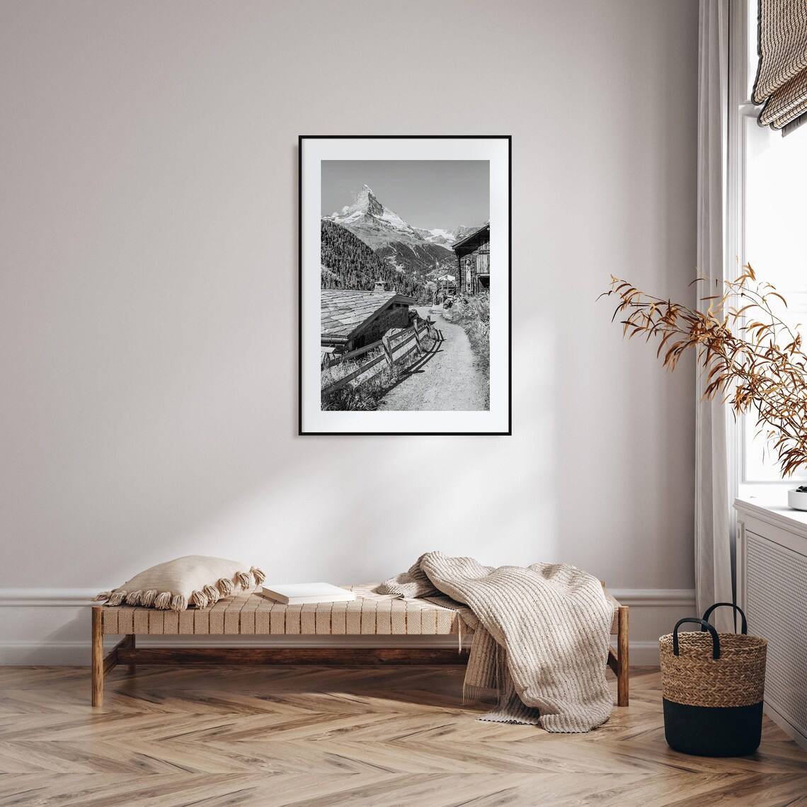 Zermatt Travel Poster, Black And White Photo Print - Image 2