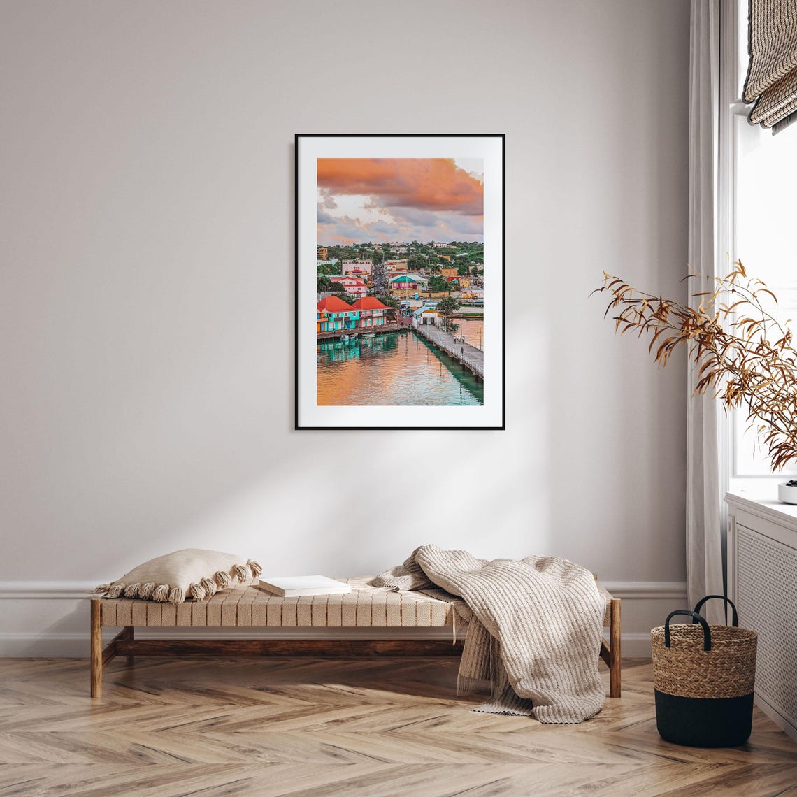 Saint John Colorful Waterfront Sunset Harbor Reflection Poster - Image 2