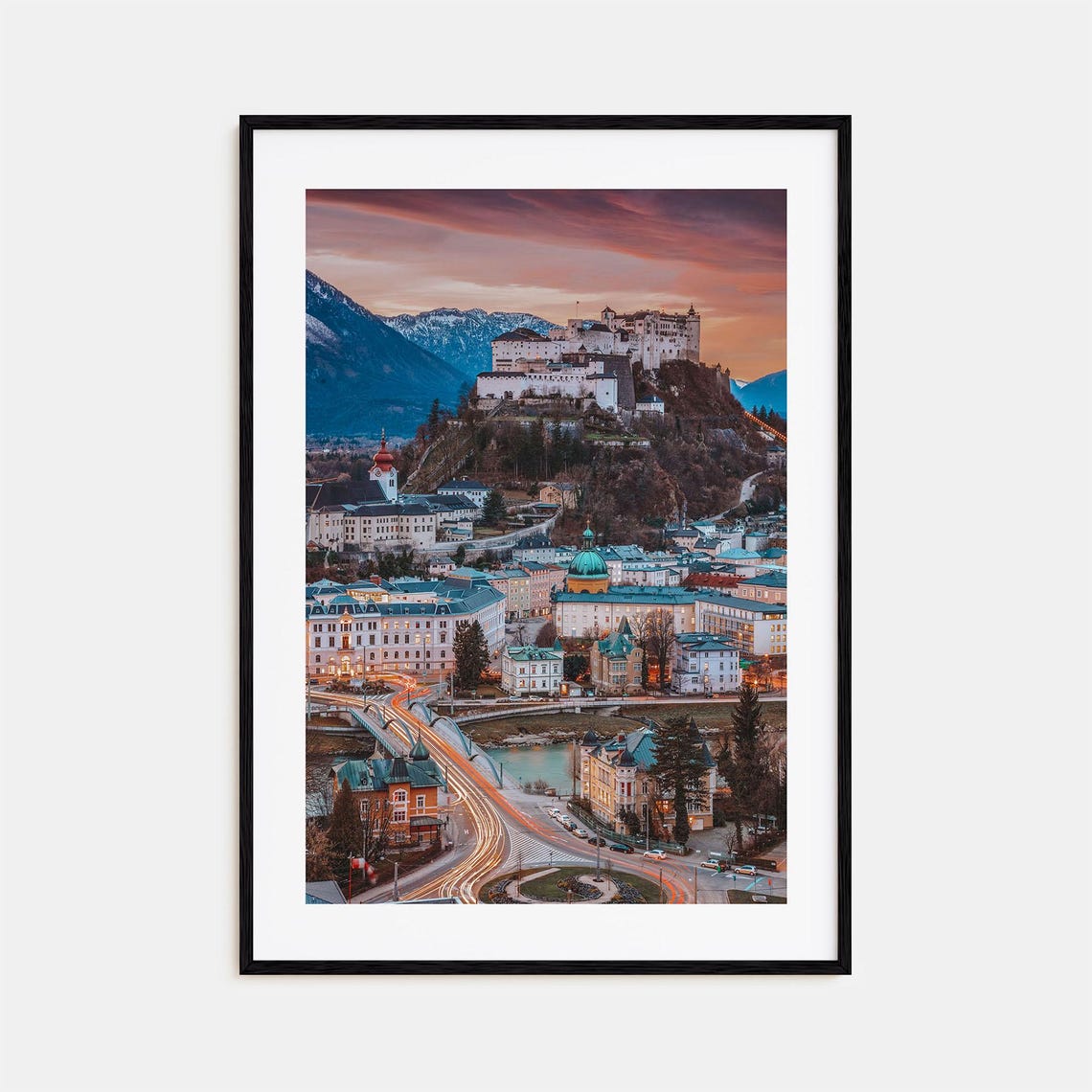 Salzburg Colorful Poster Print No 2 Salzburg Photo Art Salzburg Wall Decor Salzburg Travel Print Salzburg Street Map Poster City Map