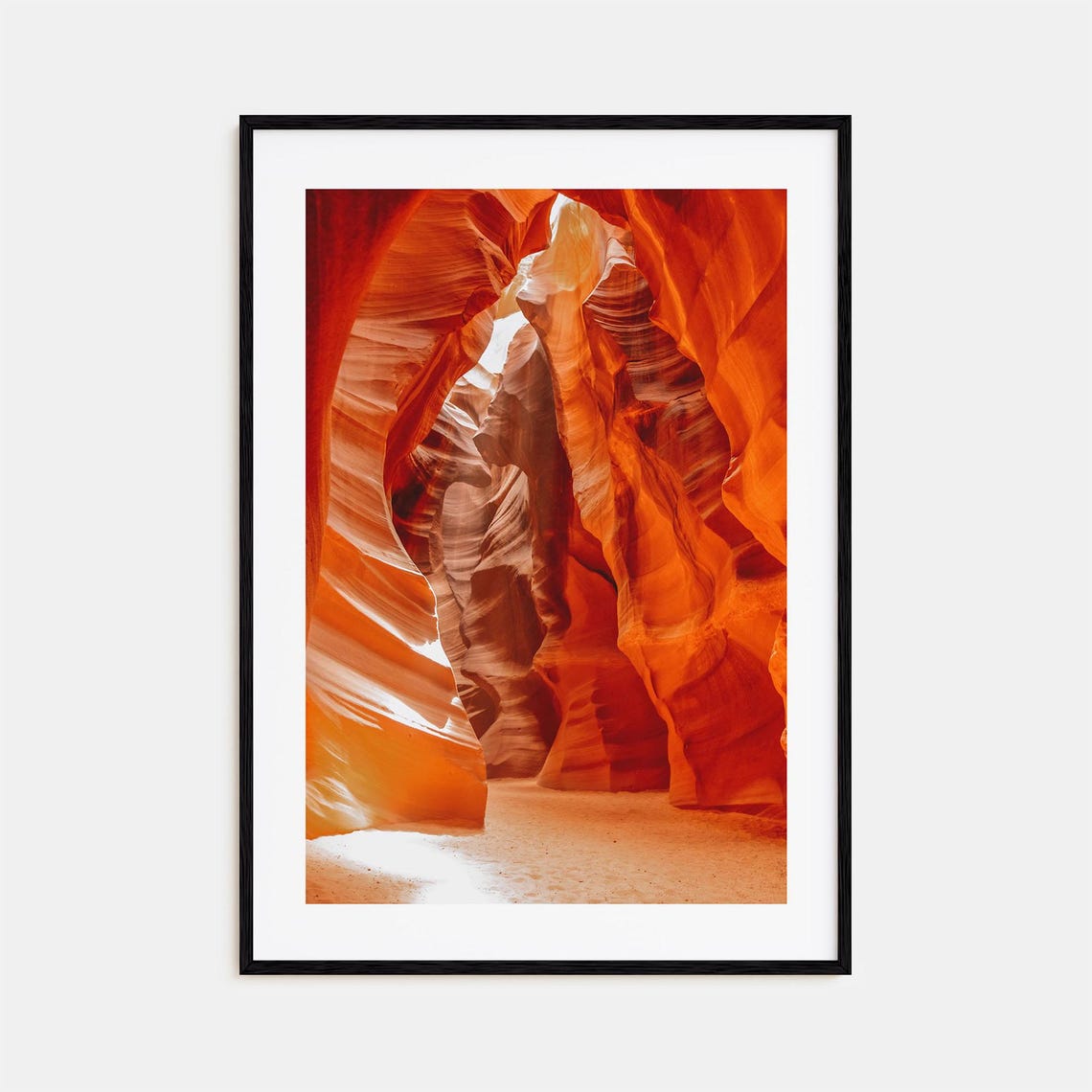 Orange Sandstone Slot Canyon with Sculpted Wave Walls Scenic Print