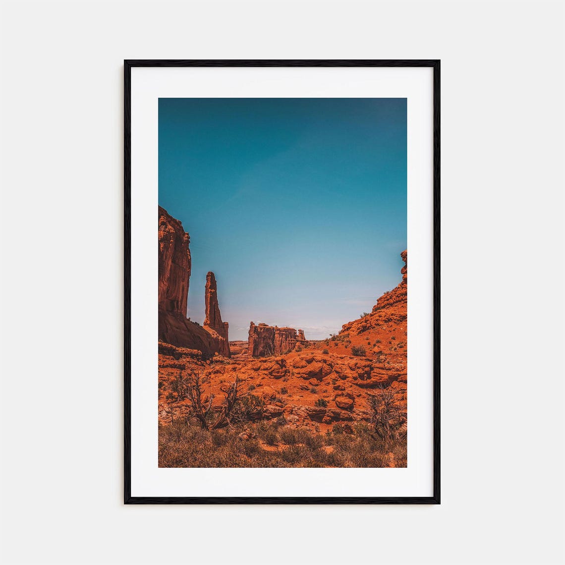 Moab Utah Red Rock Desert Tower Canyon Vivid Blue Sky Poster