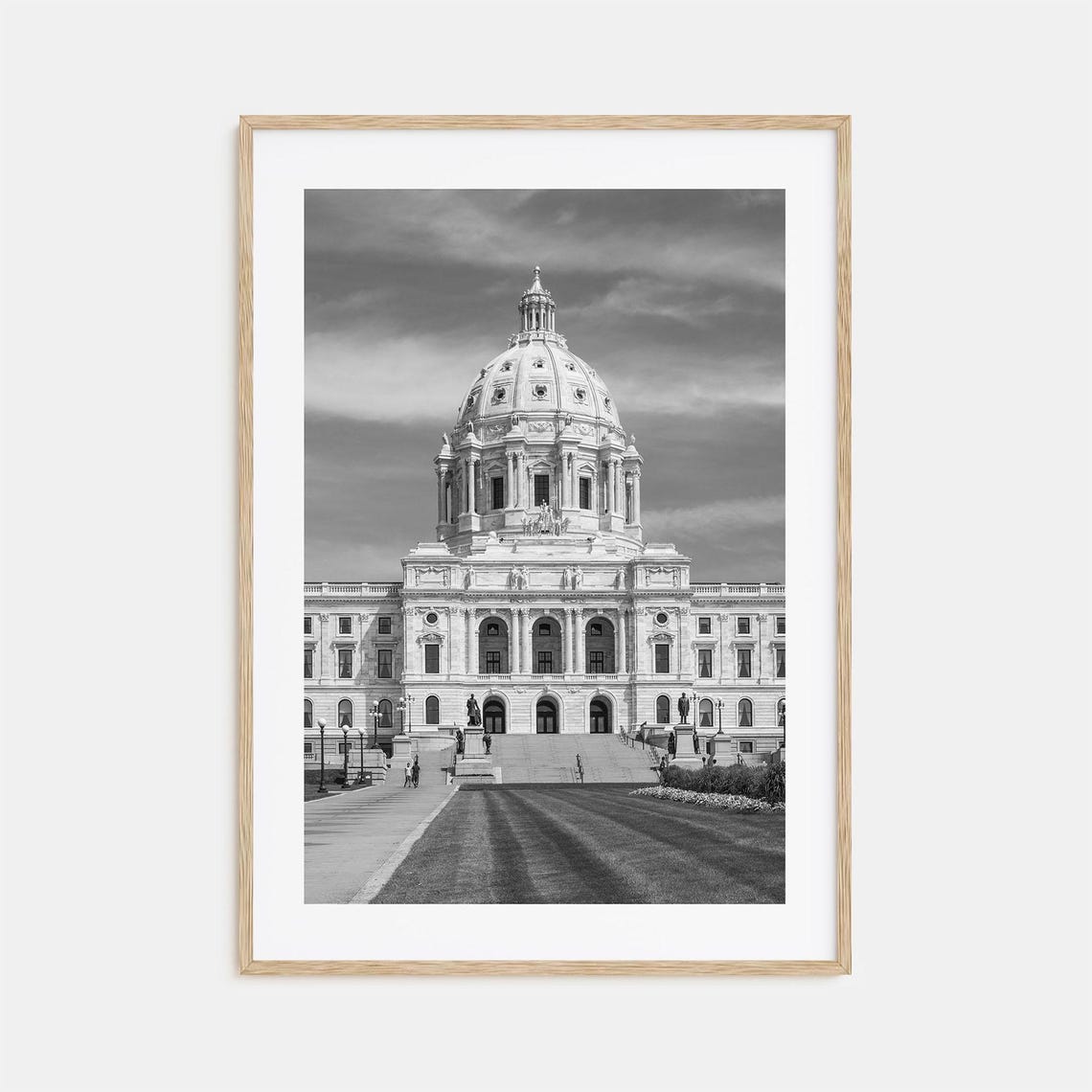 Minnesota State Capitol Black And White Dome Photography Poster