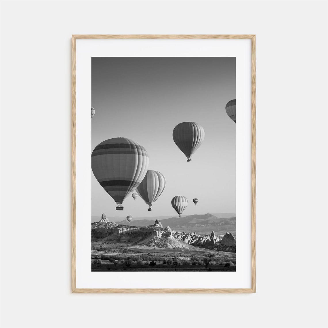 Hot Air Balloon Photo Poster Print Hot Air Balloon Black And White Wall Art Photography Travel Hot Air Balloon Map Poster