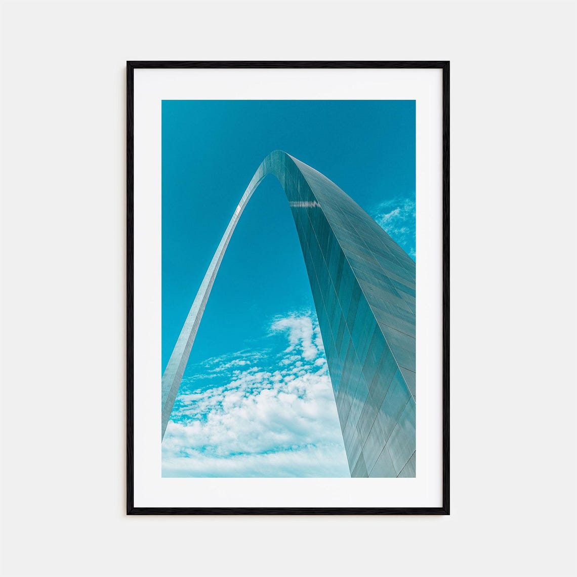 St Louis Gateway Arch From Below Against Bright Blue Sky Poster