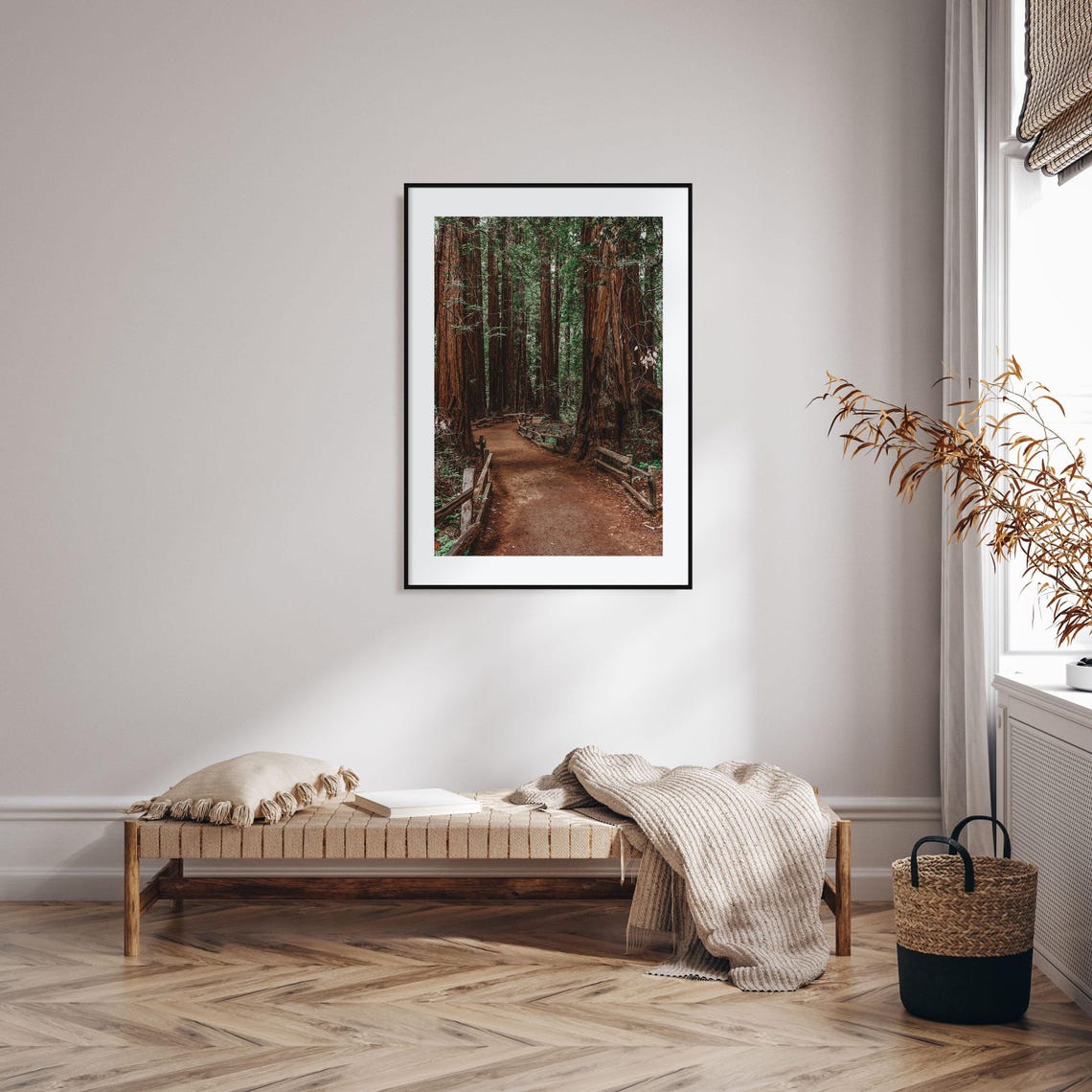 Muir Woods Redwood Forest Path Towering Trees Nature Photo Poster - Image 2