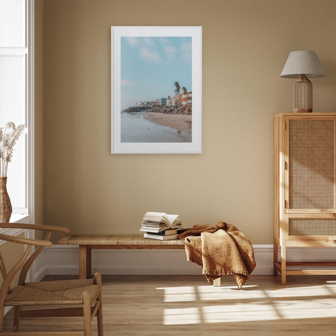 Carlsbad California Beach Poster Beachfront Homes Sandy Shore - Image 3