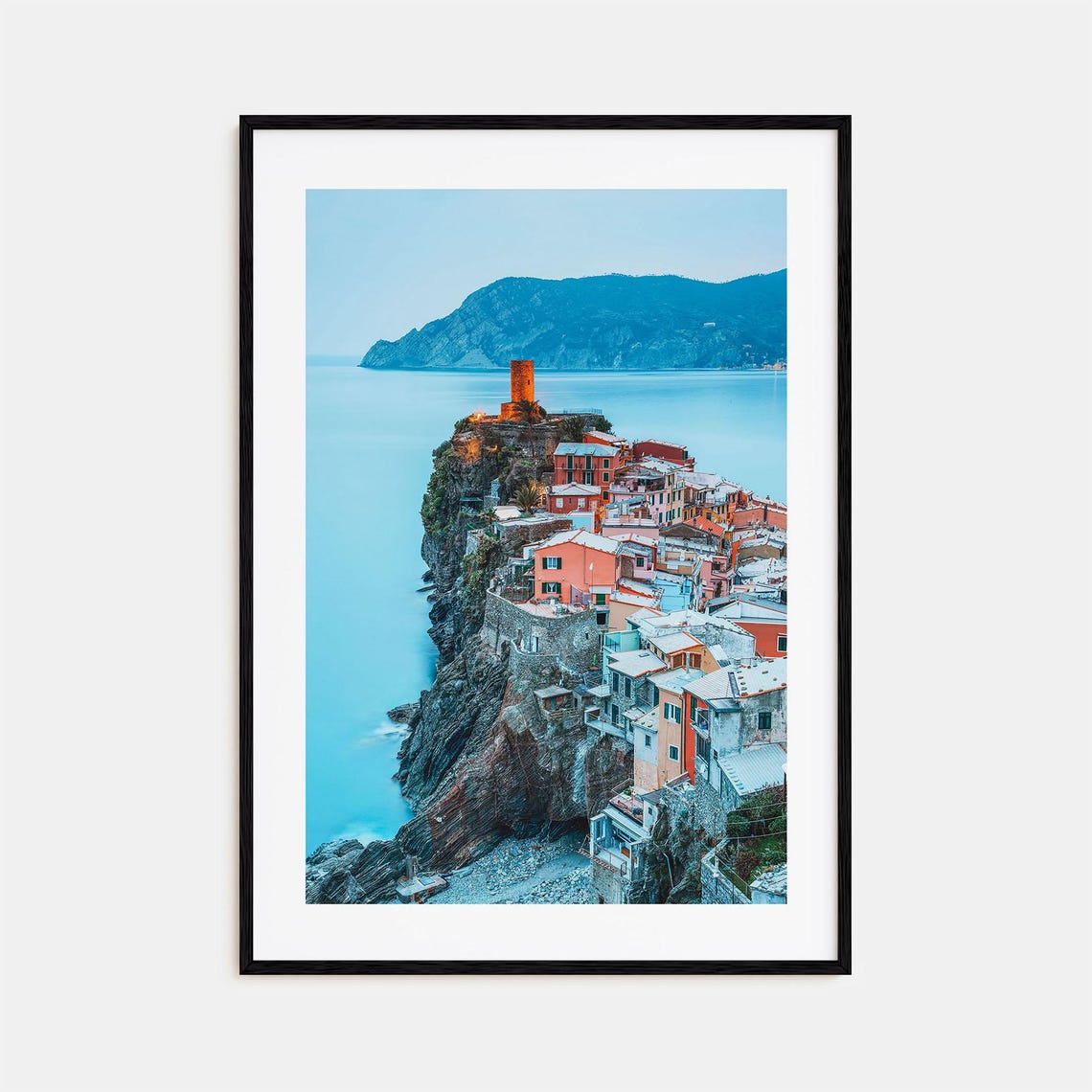 Cinque Terre Vernazza Poster Colorful Cliffside Village Dusk