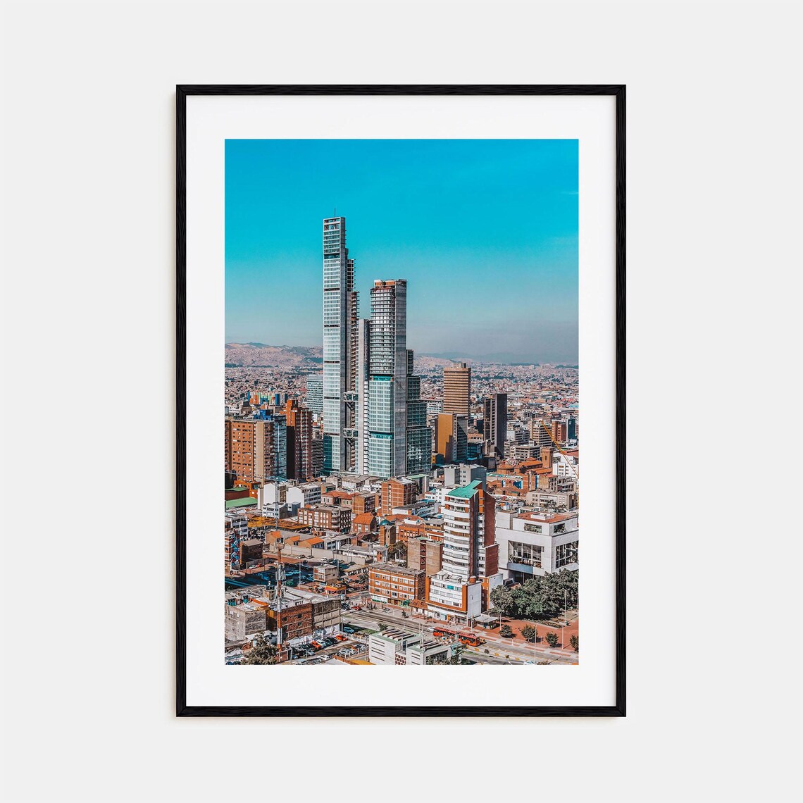 Bogota Colombia Cityscape Poster Modern Skyscrapers Skyline Art