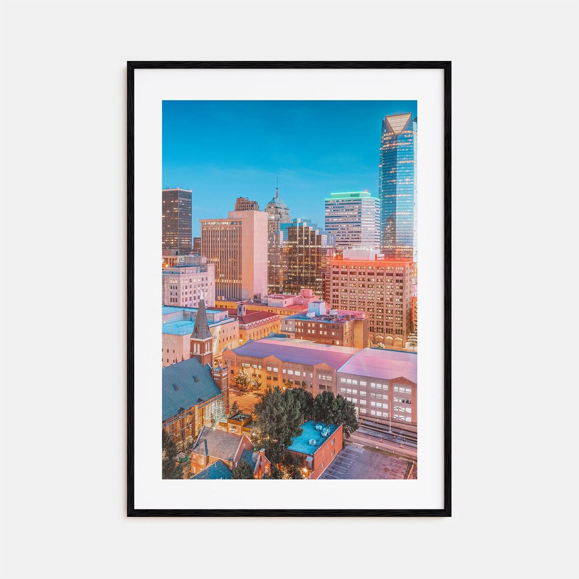 Oklahoma City Colorful Travel Poster, Street Map