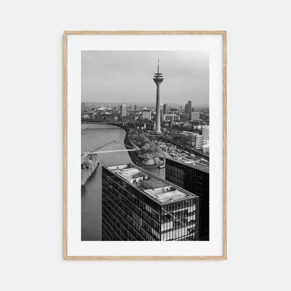 Dusseldorf Black And White Travel Poster