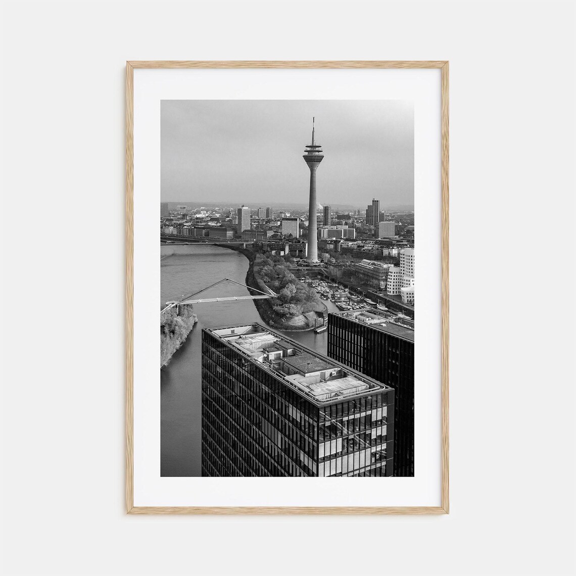 Dusseldorf Black And White Travel Poster