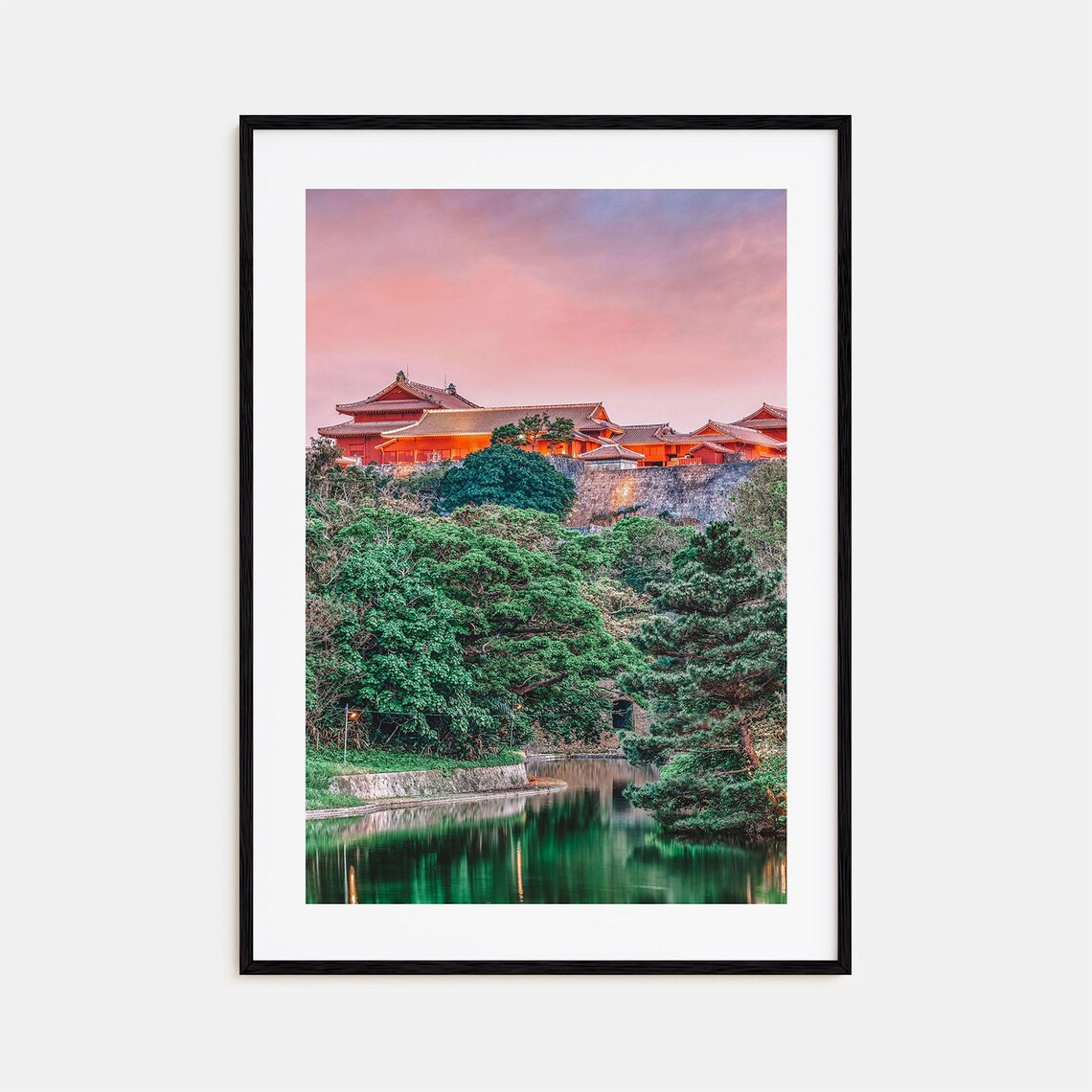 Okinawa Shuri Castle Sunset Traditional Japanese Palace Photo Poster