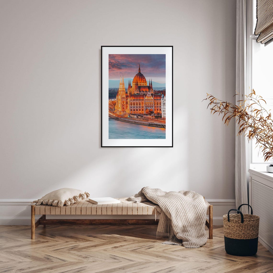 Budapest Parliament Building Along the Danube at Dusk Poster - Image 2