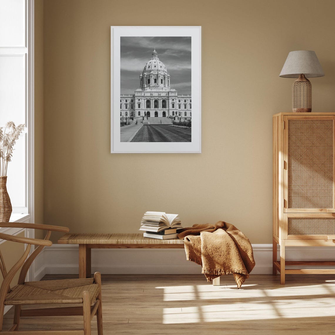 Minnesota State Capitol Black And White Dome Photography Poster - Image 3