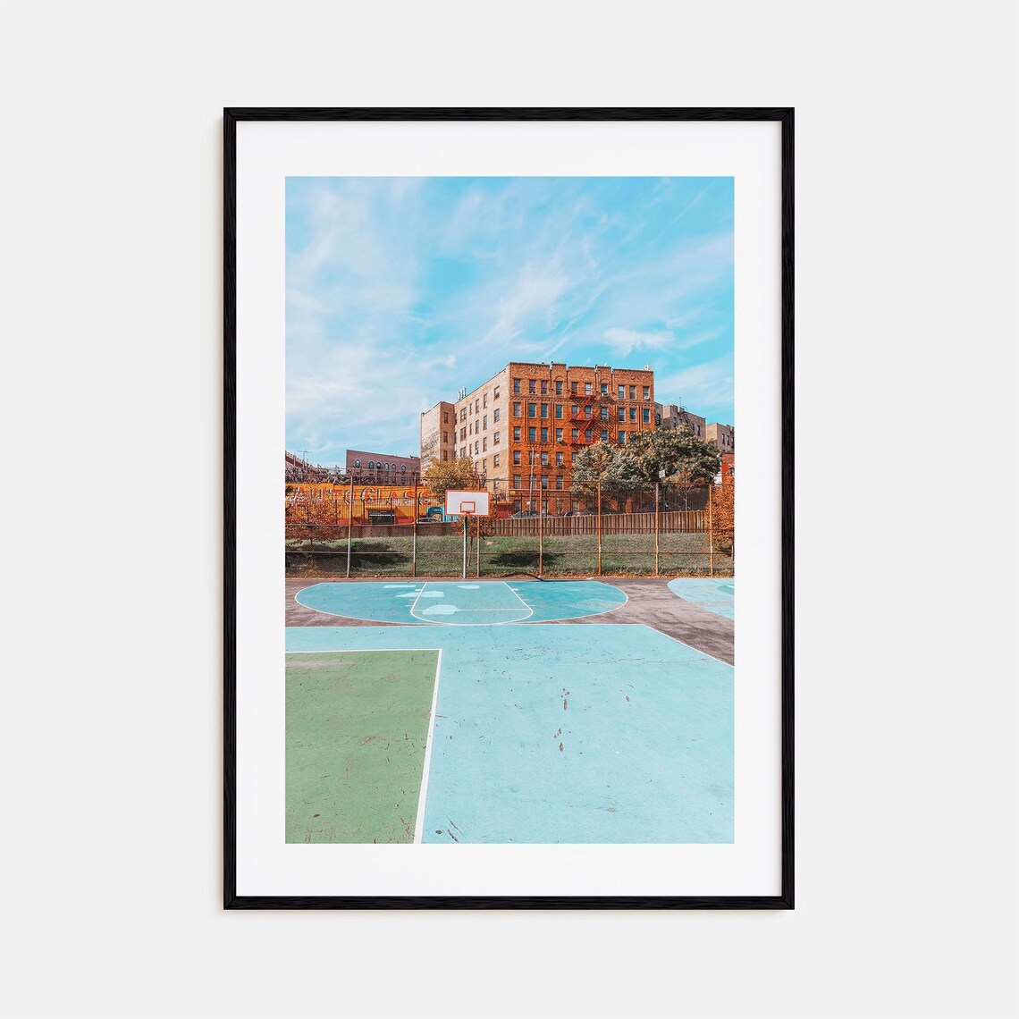 The Bronx Street Basketball Court Blue Sky Urban Photo Poster