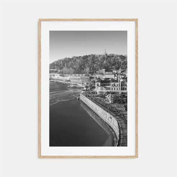 San Sebastian Black And White Travel Poster