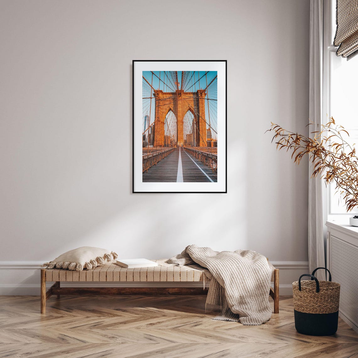 Brooklyn Bridge Sunrise Walkway Stretching Toward Manhattan Poster - Image 2