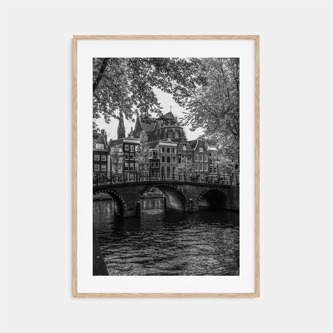 Amsterdam Canal Bridge Old Town Historic Church Netherlands Poster