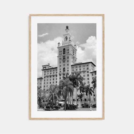 Coral Gables Photo Poster Print Coral Gables Black And White Art Photography Coral Gables Travel Coral Gables Map Poster