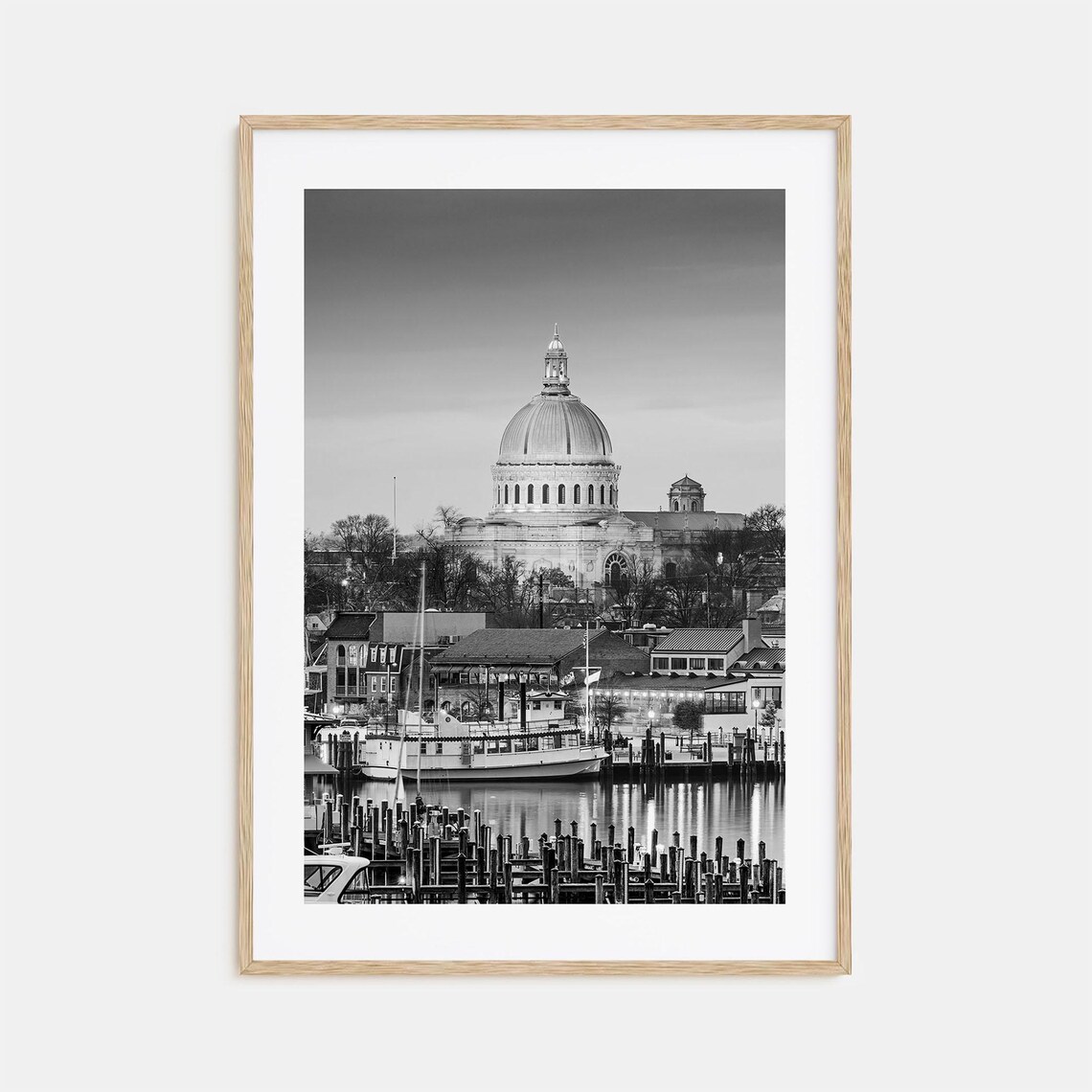 Annapolis Black and White Travel Poster Art Print