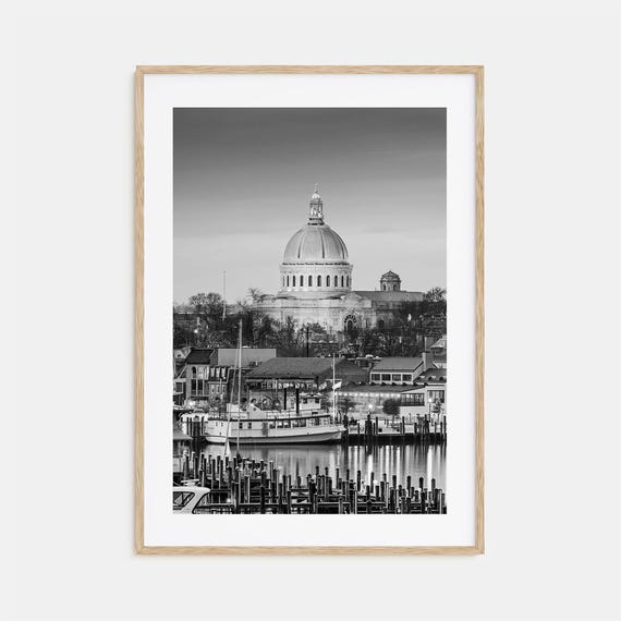 Annapolis Black and White Travel Poster Art Print