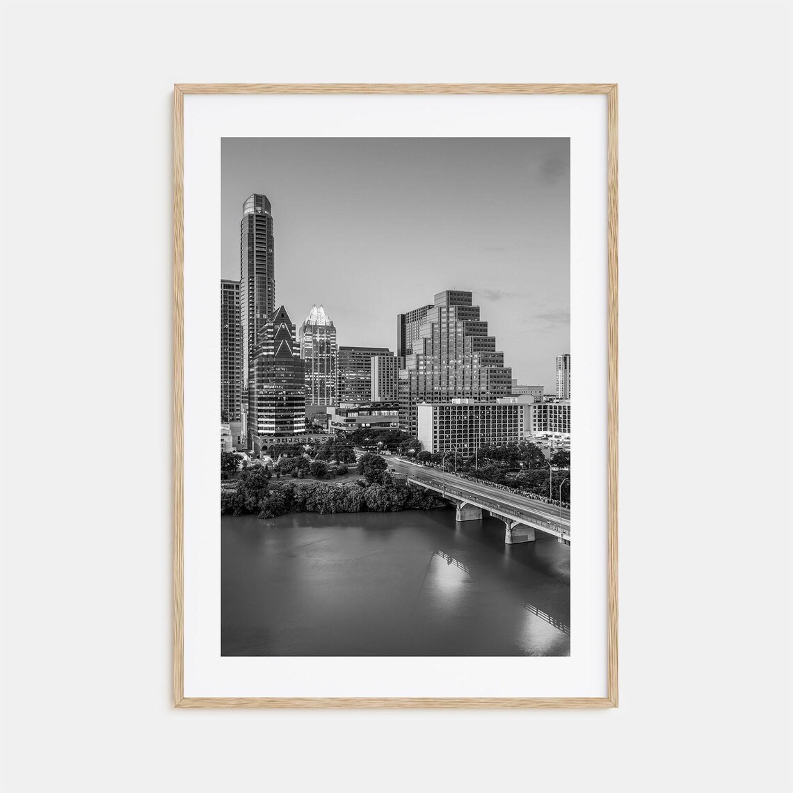 Austin Black and White Travel Poster Print