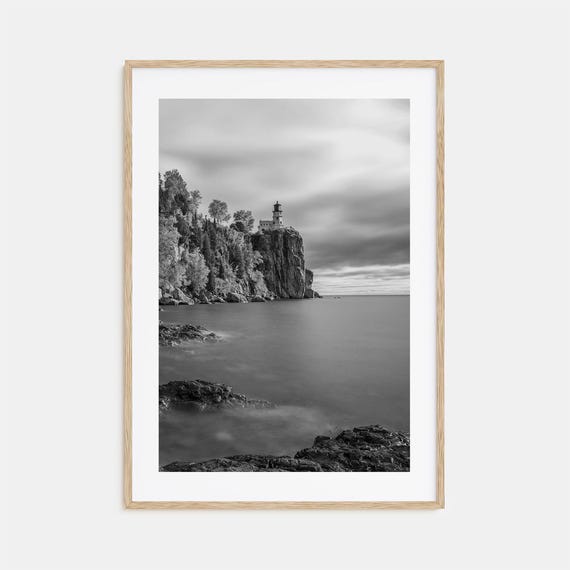 Lake Superior Black And White Travel Poster