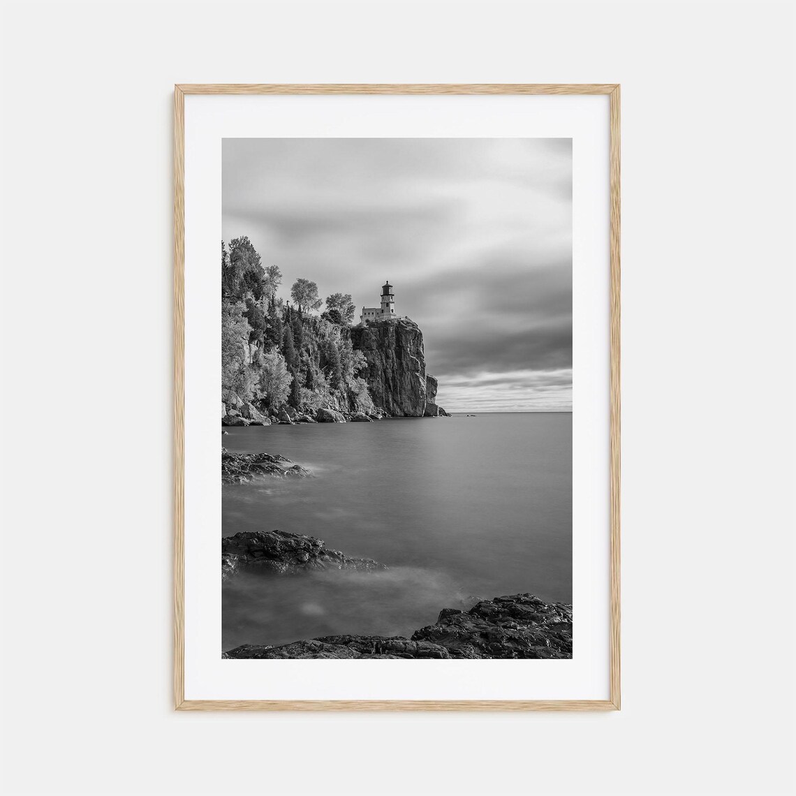 Lake Superior Black And White Travel Poster
