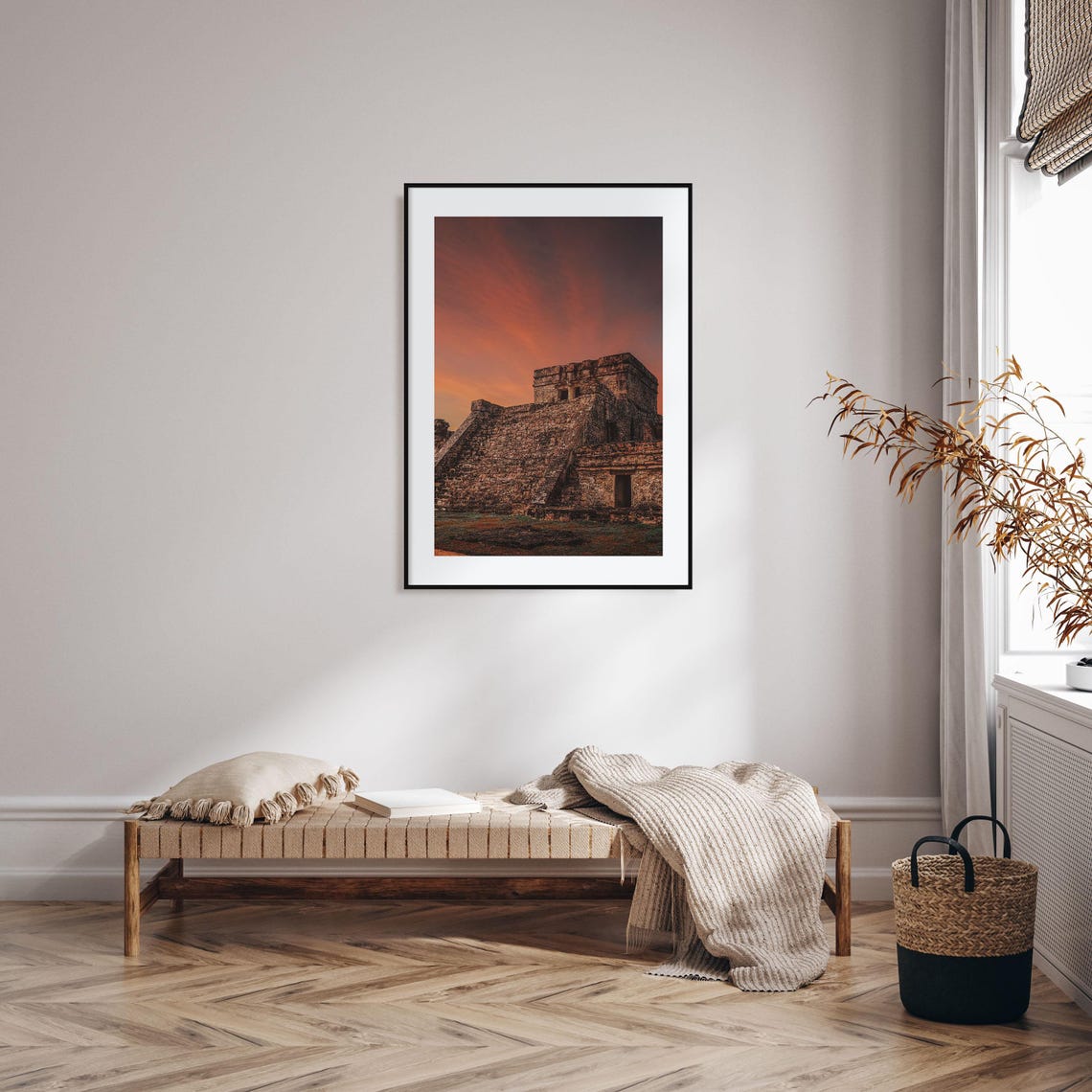 Mexico Mayan Ruin Stone Temple Sunset Ancient History Poster - Image 2