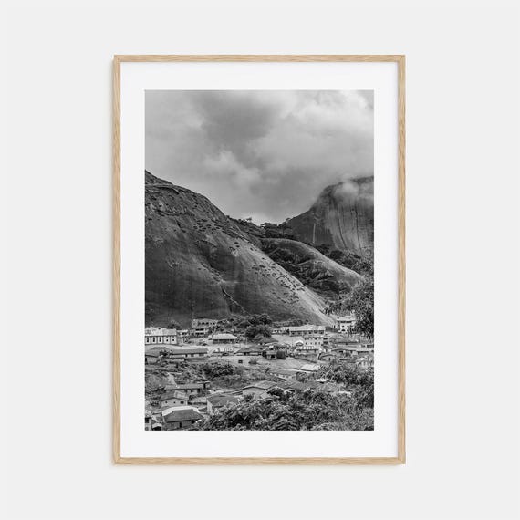 Nigeria Black And White Travel Poster, Map Art Print