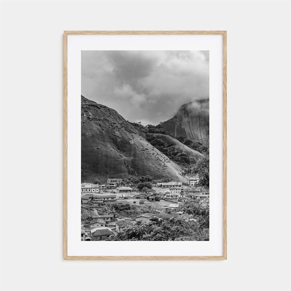 Nigeria Black And White Travel Poster, Map Art Print