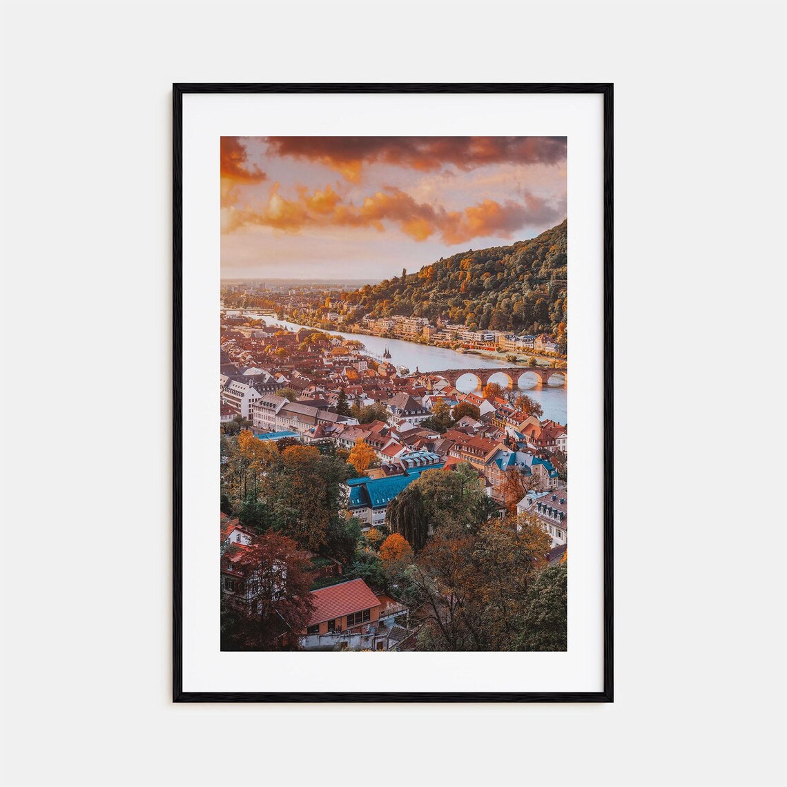 Heidelberg Colorful Travel Poster, City Map Art Print